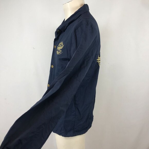 SPITFIRE WHEELS ~ MENS SMALL ~ NAVY BLUE BUTTON UP JACKET DRAWSTRING WAIST - Picture 5 of 8